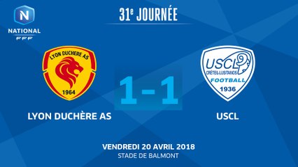 J31 : Lyon Duchère AS – USCL (1-1), le résumé