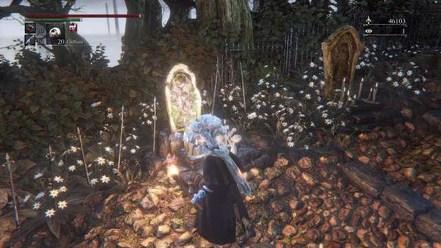 Bloodborne: Glifo 4J56 - Comprar armas Nefastas, Perdidas Cálice Posterior Inferior Sinistro