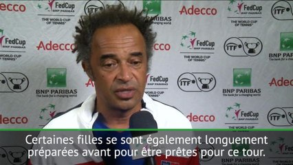 Fed Cup - Noah : "Les filles ont fait beaucoup de sacrifices pour être prêtes"