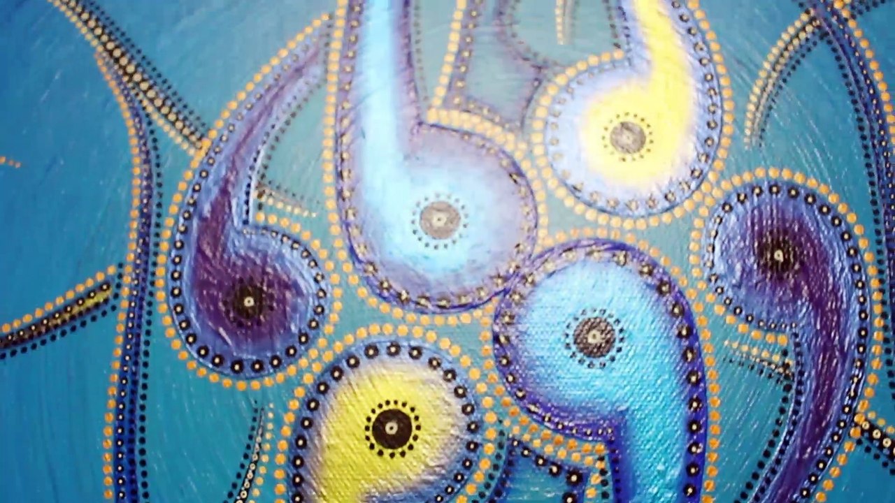 Aperçu de la peinture : Sens du mouvement bleuté.