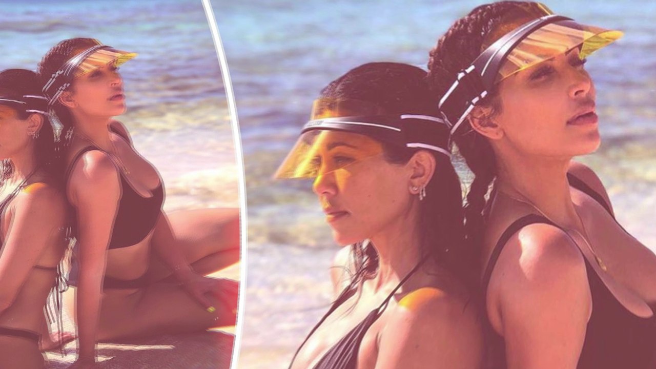 Kim Kardashian tells sisters she's 'always got your back' as she shares flashback bikini photo with Kourtney.