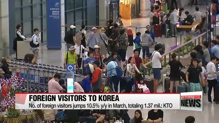 Number of visitors to Korea grows in March after 12 months of decline