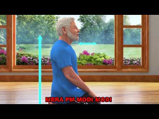 PM Narendra Modi's graphic animation teaches how to do Yoga (Vajrasana)