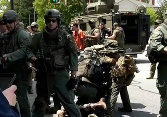 Police Tackle, Arrest Masked Protesters During White Nationalist Rally in Newnan