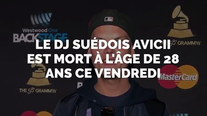 Comment : Décès du DJ suédois Avicii à l'age de 28 ans.