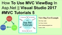 How to use mvc viewbag in asp.net || visual studio 2017 #MVC tutorials 5