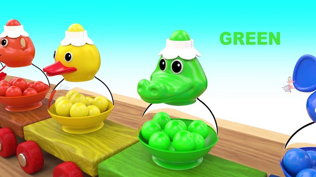 Colors for Children to Learn with Cartoon Animals Color Balls Wooden Train Toy Set for Kids Toddlers