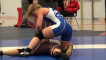 wrestling Monica Wood (brown) vs Jade Papke (blue)