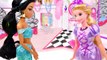 La Princesa Jasmine Visita el Salon de Belleza de Rapunzel ♚ Episodios Muñecas Barbie