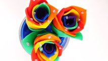 Rosas DIY  Como Hacer Rosas Arcoiris de Play Doh  Videos de Plastilina