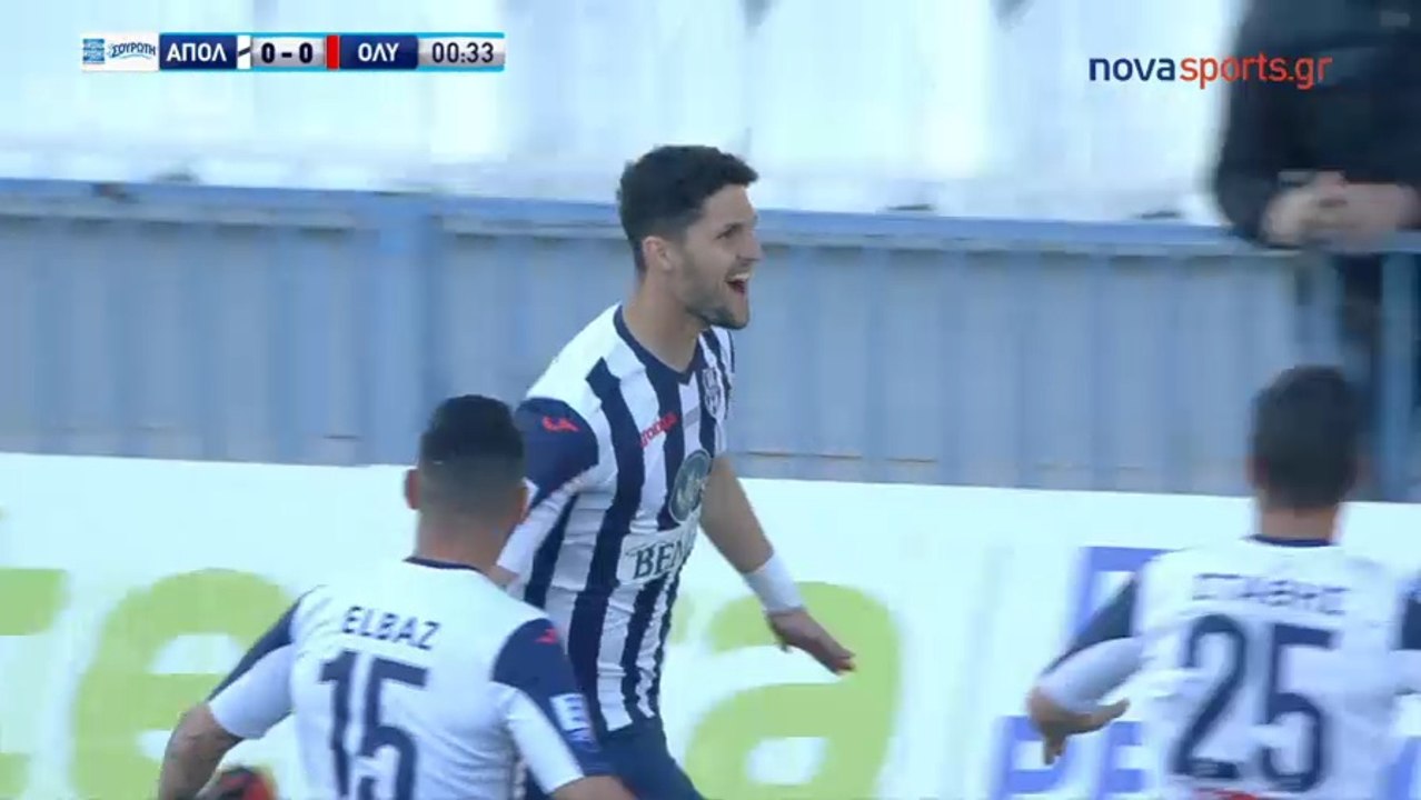 1-0 Christos Albanis Amazing 30 Seconds Goal - Apollon Smirnis 1-0 Olympiakos  - 22.04.2018 [HD]