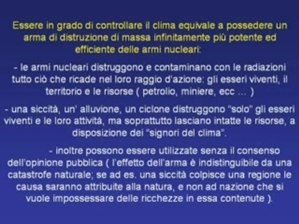 Controllo Climatico - Scie-Chimiche - Chemtrails