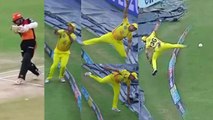 IPL 2018 CSK vs SRH: Karn Sharma becomes Superman to save six runs for Chennai Super Kings |वनइंडिया
