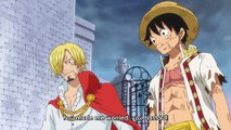 Chopper (so cute) Greets Sanji and Luffy while drinking milk after a bath
