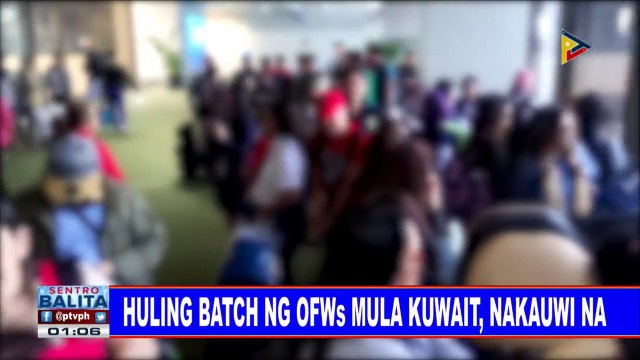 Huling batch ng OFWs mula Kuwait, nakauwi na