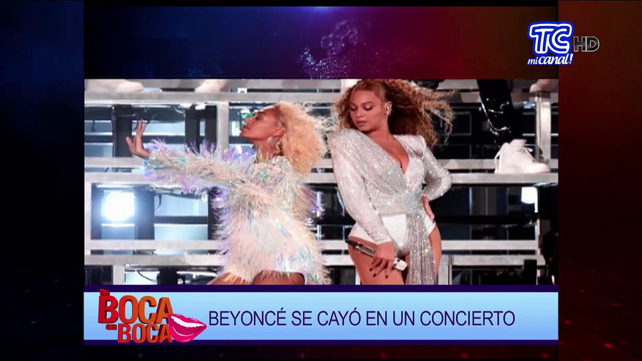 Beyonce sufrió caída en concierto
