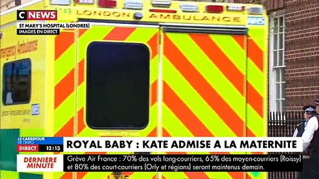 Bébé royal: L'épouse du prince William, Kate Middleton, enceinte de son 3ème enfant, a été admise à la maternité