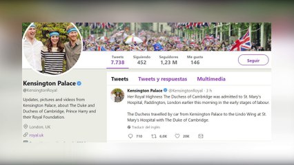 Kate Middleton, ingresada para dar a luz a su tercer hijo