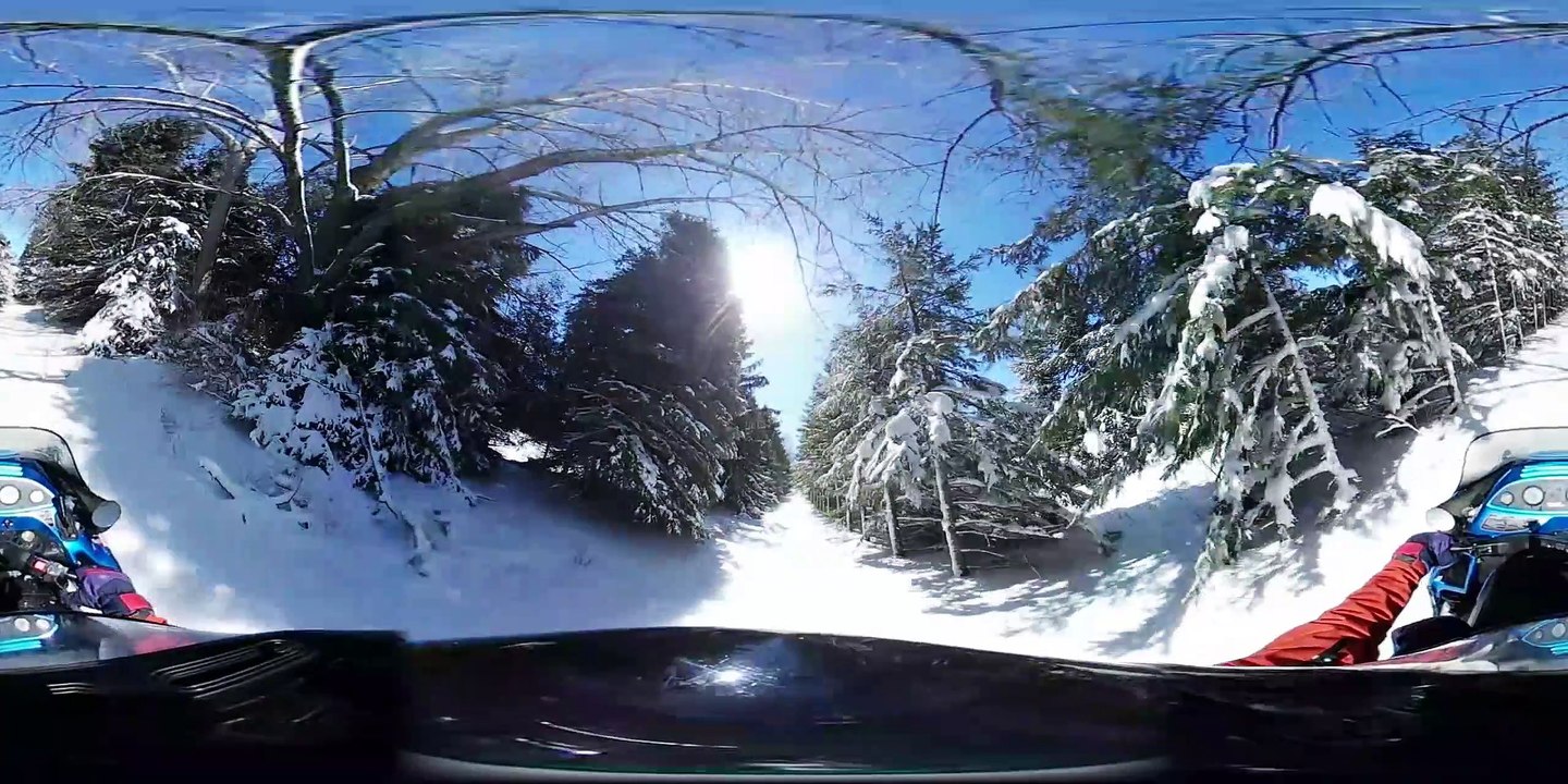 Snowmobiling in APRIL on a SNOW DAY - SNOW IN SPRING! | 360° Video