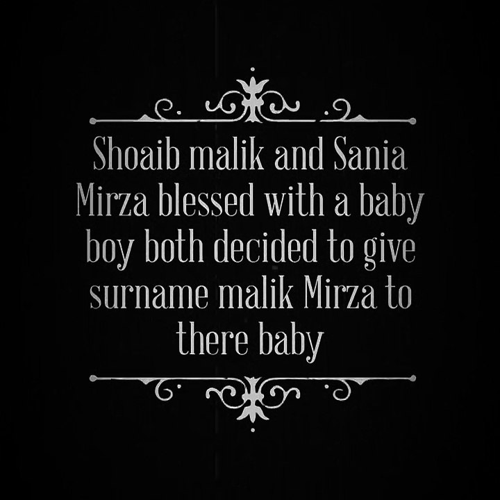 Shoaib Malik and Sania Mirza blessed with a baby boy