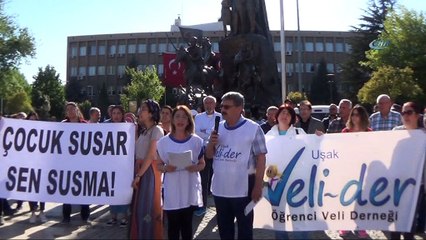 Uşak'ta çocuğa şiddet ve istismar protestosu