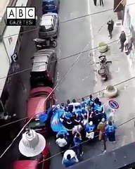 Juventus ve Napoli taraftarları sokakda karşı karşıya