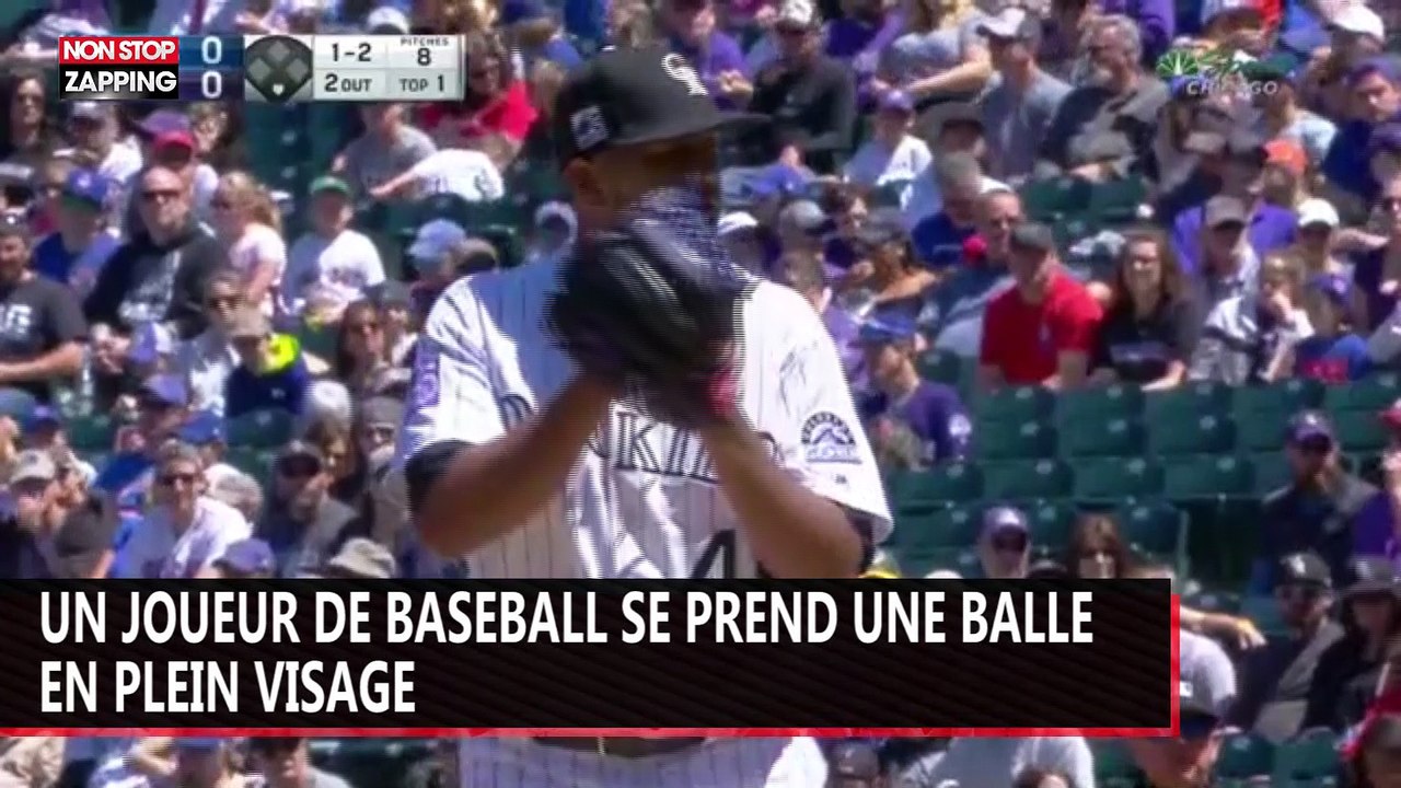 Un joueur de baseball se prend une balle en plein visage (vidéo)