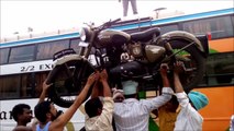 Amazing Record - lifting Royal enfield - Bullet on head and climbing the ladder