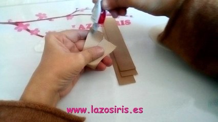 Como hacer una diadema con tiras bordadas en crudo y camel paso a paso