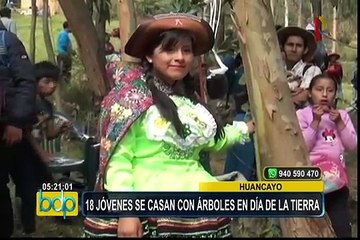 Día de la Tierra: 18 jóvenes se casan con árboles en Huancayo