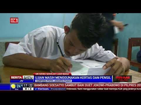 Siswa SLB Ujian Nasional Menggunakan Kertas dan Pensil