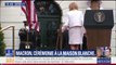 Le baisemain d’Emmanuel Macron à son épouse et Melania Trump à la fin de son discours