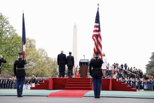 Discours du Président de la République Française, Emmanuel Macron lors de la cérémonie d'accueil à la Maison Blanche