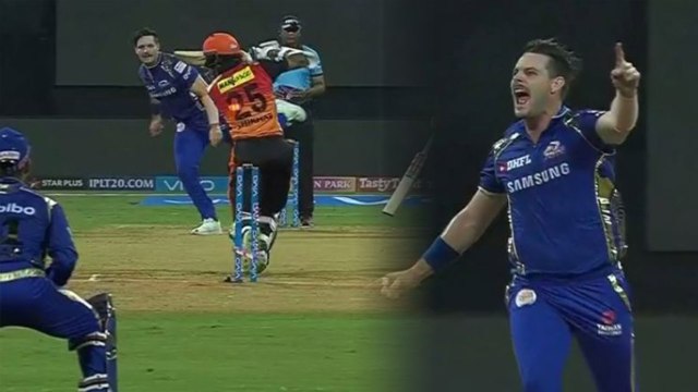 IPL 2018 MI Vs SRH: Wriddhiman Saha out for 0 by McClenaghan | वनइंडिया हिंदी