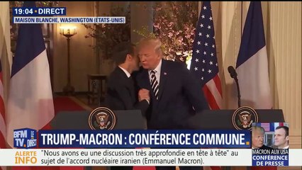 Après une franche accolade et une embrassade, Trump déclare sur Macron "je l'aime beaucoup"