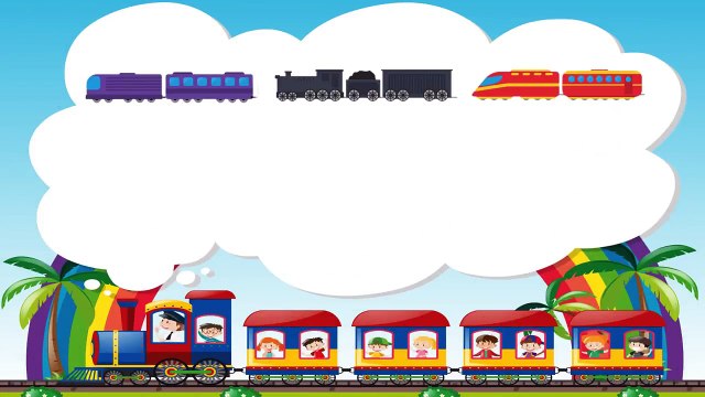 Мультик - Раскраска. Учим Транспорт - Все поезда - Мультики про паровозики