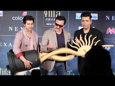 iifa Awards 2017 पत्रकार सभा | Saif Ali Khan , Varun Dhavan And Karan Johar