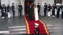 President Trump, Melania Trump Welcome Macrons To State Dinner At White House