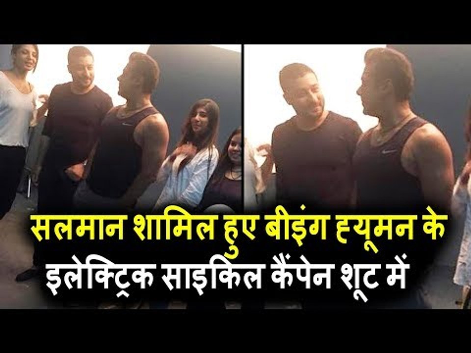 Salman Khan जॉइन्स टीम Pulp बीइंग ह्यूमन Electric Cycle Campaign शूट में !!