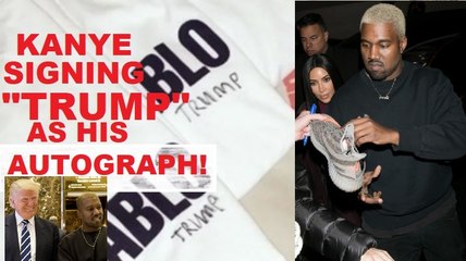 KANYE WEST SIGNING TRUMP AS HIS AUTOGRAPH NOW