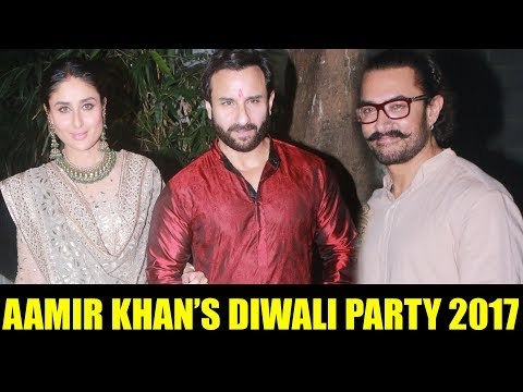Kareena Kapoor Khan और Saif Ali Khan पहुंचे Aamir Khan की Grand Diwali Party 2017 पर