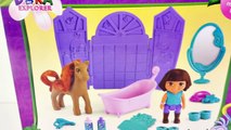 Dora la Exploradora y Pony Salon, Charcos de Lodo Play Doh Con Peppa Pig