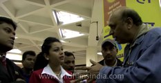 Angry passengers argue with Kingfisher airline staff