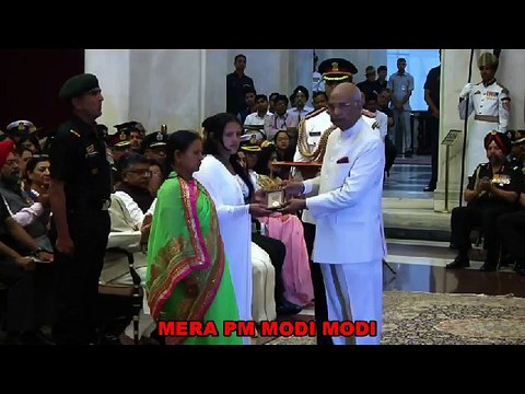 Indian President Ramnath Kovind presents Gallantry Awards
