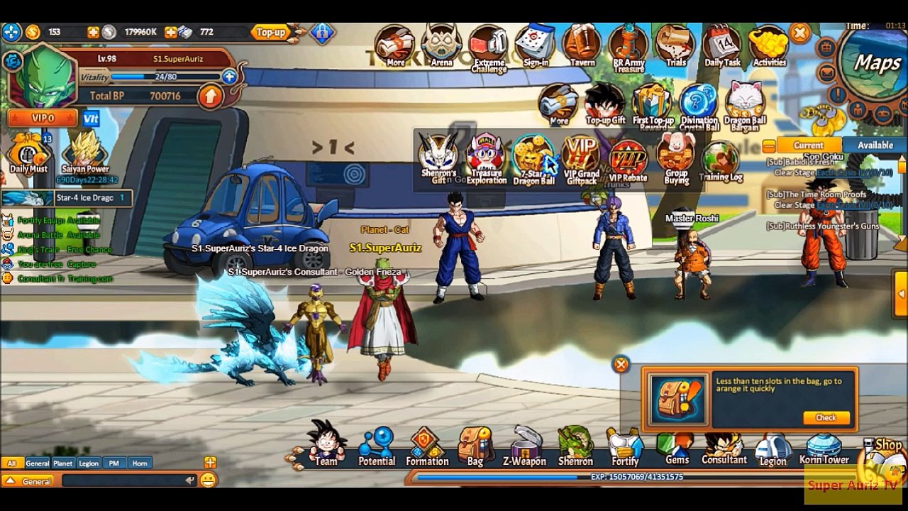 Dragon Ball Z Online - Training Log Invest 50k Gold VIP0