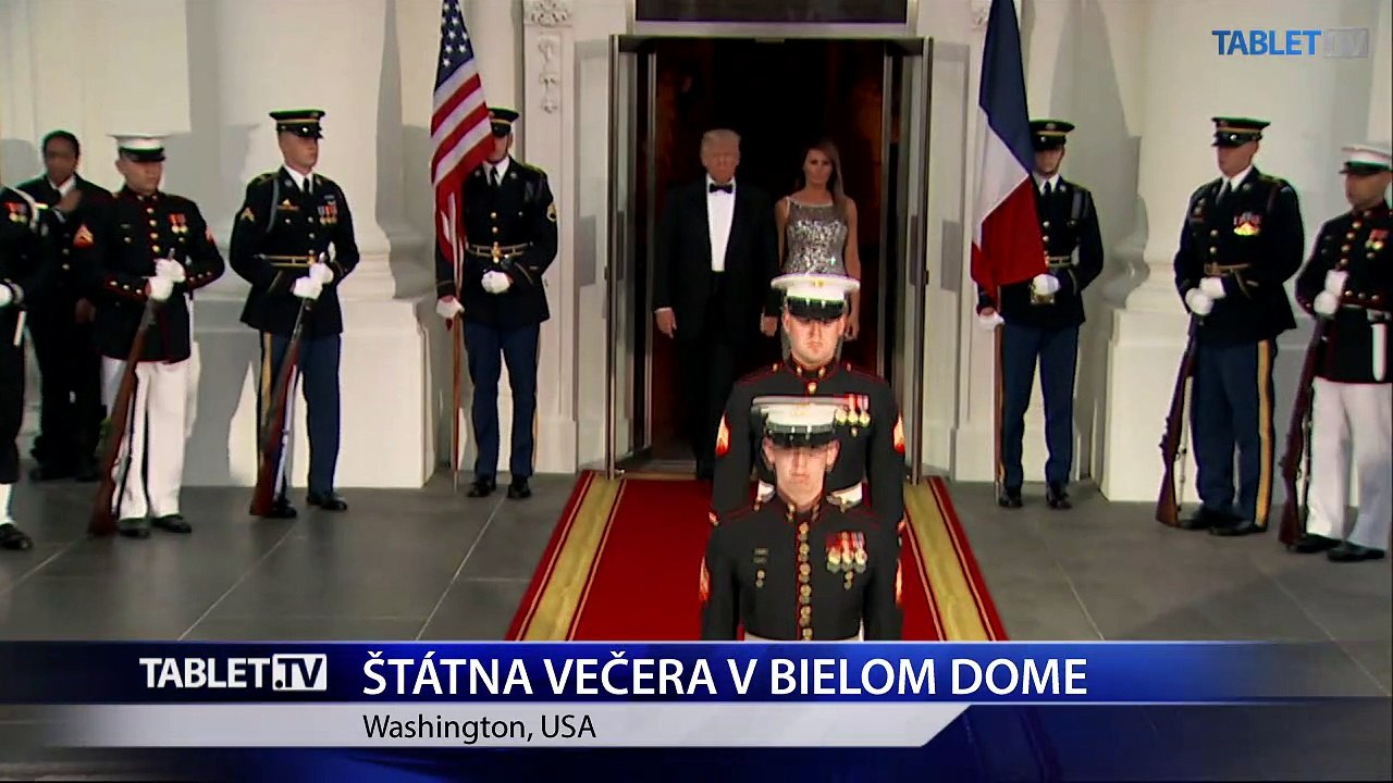 Trump privítal na večeri v Bielom dome Macrona a ďalších hostí