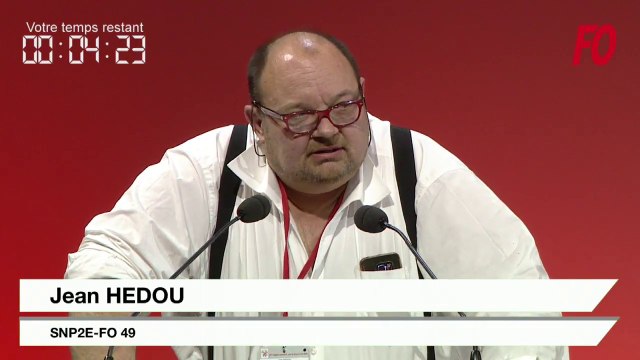 Intervention de Jean HEDOU lors du 24e Congrès confédéral Force Ouvrière