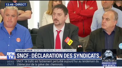 Brun (CGT): "Les organisations syndicales appellent les cheminots à un rassemblement le 3 mai"