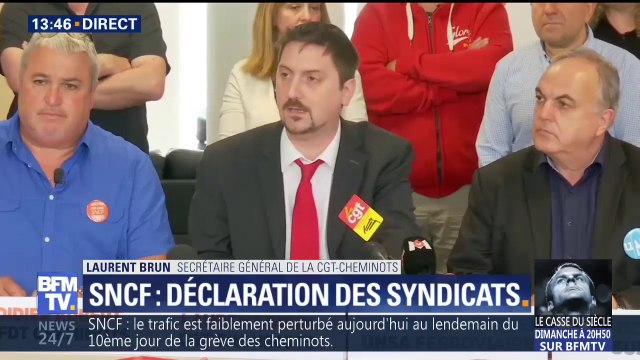 Brun (CGT): Les organisations syndicales appellent les cheminots à un rassemblement le 3 mai
