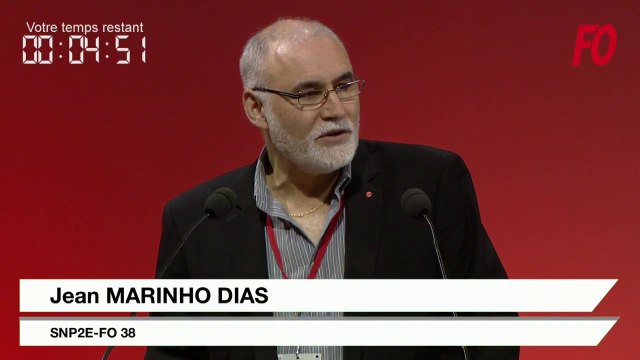 Intervention de Jean MARINHO DIAS lors du 24e Congrès confédéral Force Ouvrière